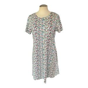 La Cera Floral Short Sleeve Dress Size M – 100% Cotton Casual